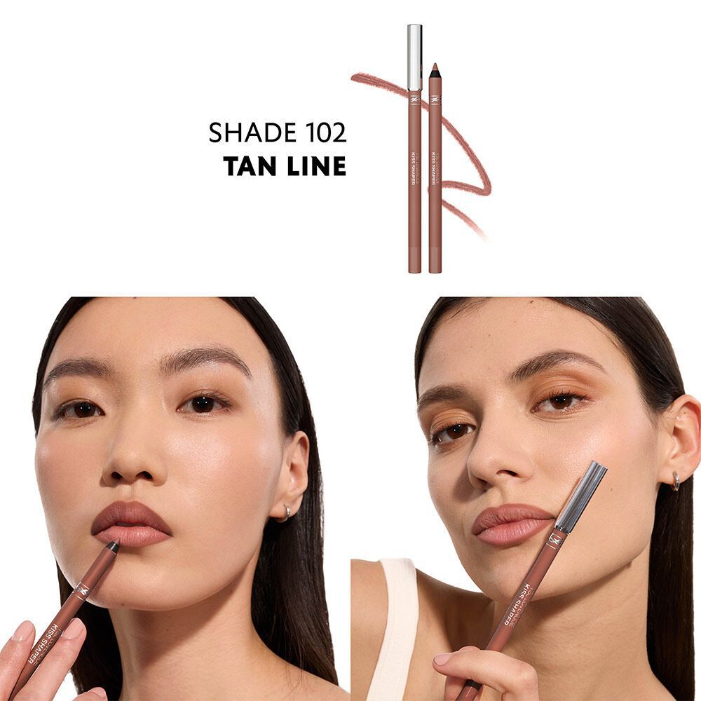 Model applying YSL LOVENUDE KISS SHAPER lip liner for sculpted nude lips.