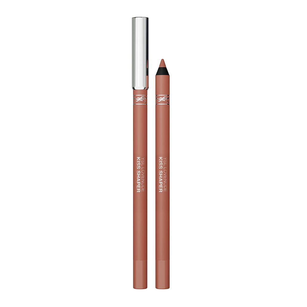 YSL LOVENUDE Kiss Shaper, shade 105 Burnt Honey. Packshot of product, opened and closed.